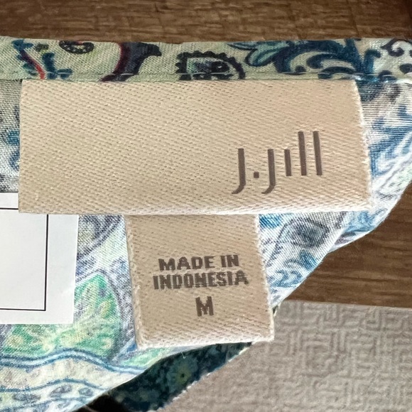 J. Jill Turquoise Bohemian Pattern Blouse M - Picture 8 of 8
